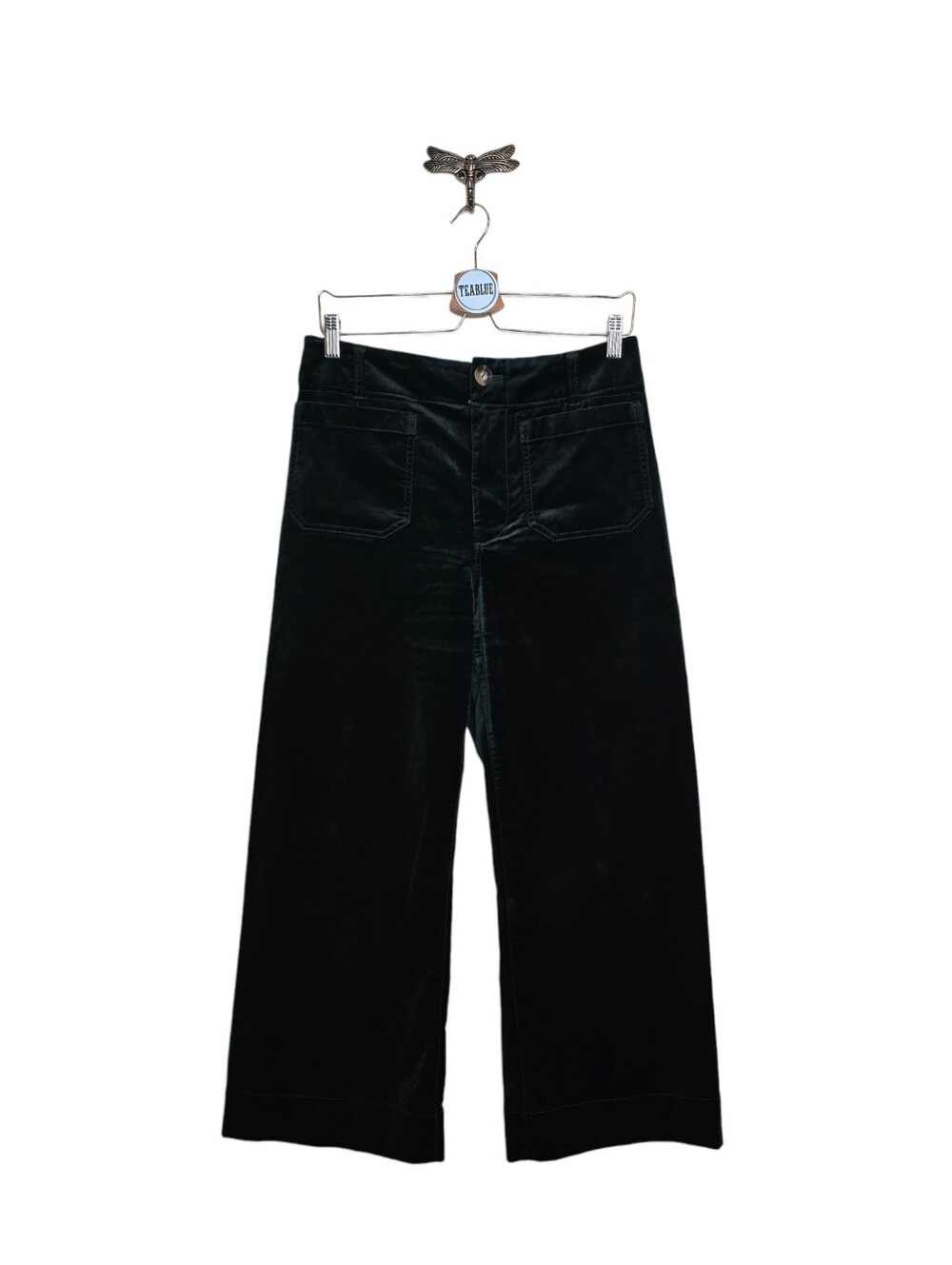 Maeve The Colette Green Velvet Wide Leg Pants Size 29 High Rise Anthropologie - Picture 2 of 15
